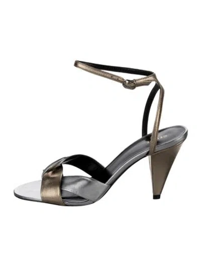 Pre-owned Celine Leather Colorblock Pattern Sandals In Multi