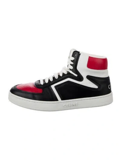 Pre-owned Celine Leather Colorblock Pattern Sneakers In Black