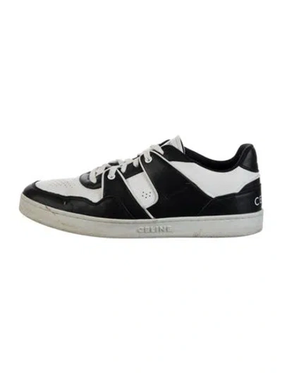 Pre-owned Celine Leather Colorblock Pattern Sneakers In Black
