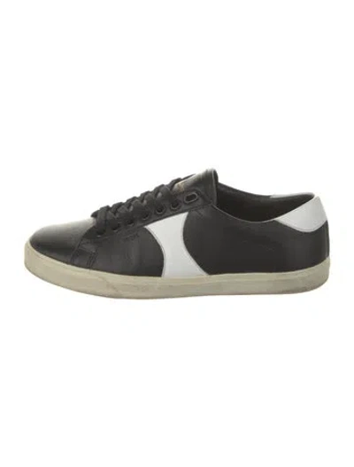 Pre-owned Celine Leather Colorblock Pattern Sneakers In Black
