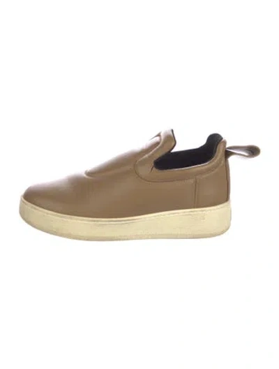 Pre-owned Celine Leather Colorblock Pattern Sneakers In Brown