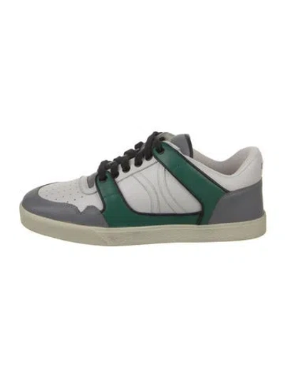 Pre-owned Celine Leather Colorblock Pattern Sneakers In Green