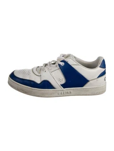 Pre-owned Celine Leather Colorblock Pattern Sneakers In White
