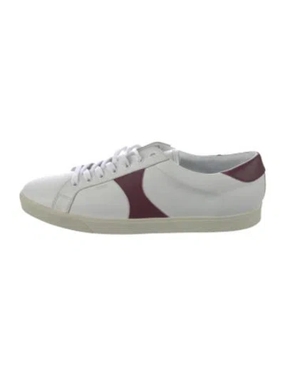 Pre-owned Celine Leather Colorblock Pattern Sneakers In White