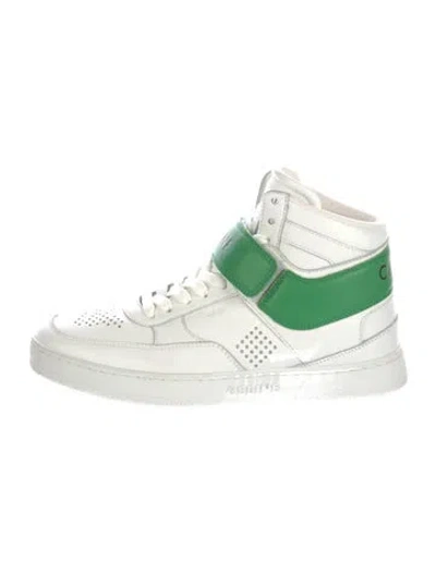 Pre-owned Celine Leather Colorblock Pattern Sneakers In White