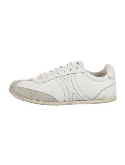 Pre-owned Celine Leather Colorblock Pattern Sneakers In White