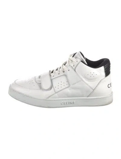 Pre-owned Celine Leather Colorblock Pattern Sneakers In White
