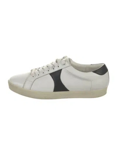 Pre-owned Celine Leather Colorblock Pattern Sneakers In White