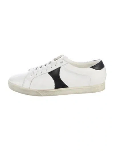 Pre-owned Celine Leather Colorblock Pattern Sneakers In White