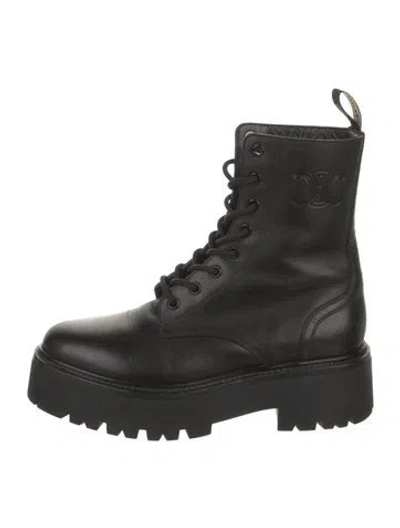 Pre-owned Celine Leather Combat Boots In Black