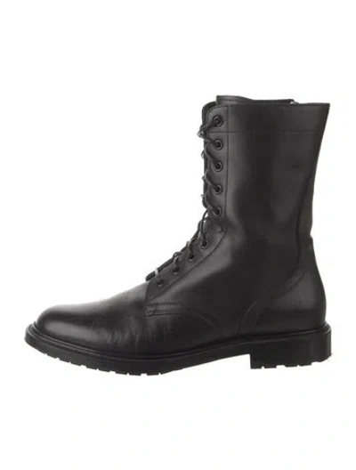 Pre-owned Celine Leather Combat Boots In Black