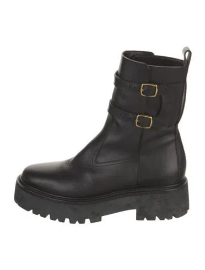 Pre-owned Celine Leather Combat Boots In Black