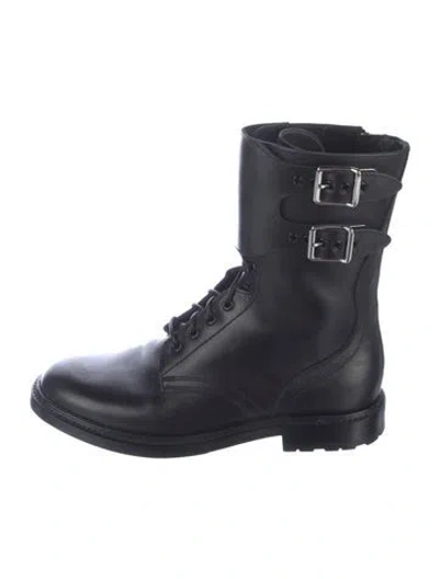 Pre-owned Celine Leather Combat Boots In Black