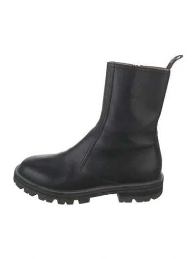 Pre-owned Celine Leather Combat Boots In Black