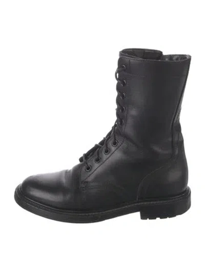 Pre-owned Celine Leather Combat Boots In Black