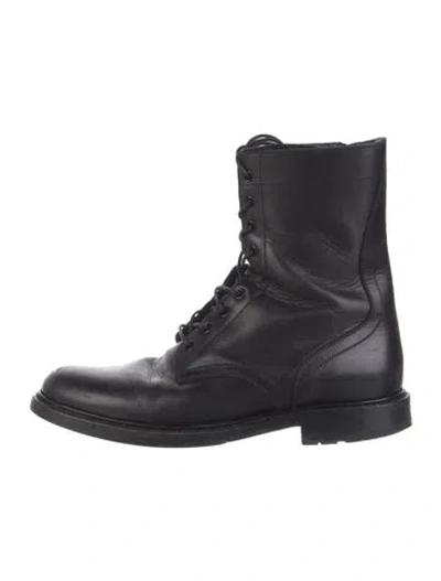 Pre-owned Celine Leather Combat Boots In Black