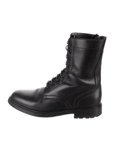 Pre-owned Celine Leather Combat Boots In Black