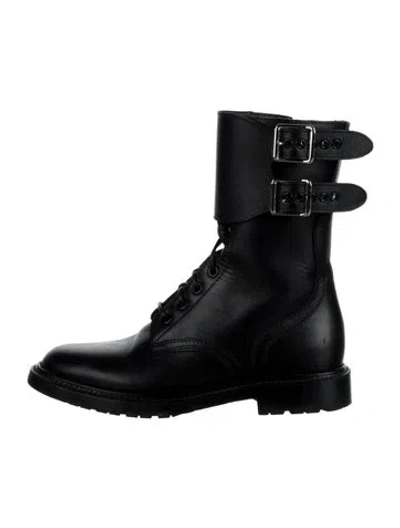 Pre-owned Celine Leather Combat Boots In Black