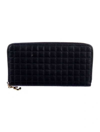 Pre-owned Celine Leather Continental Wallet In Black