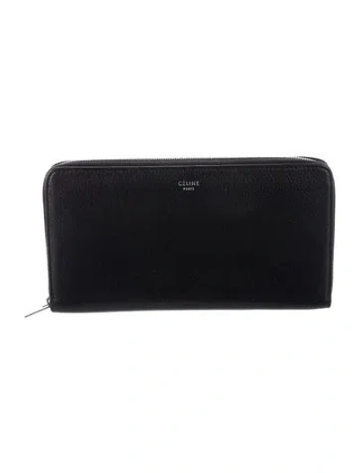 Pre-owned Celine Leather Continental Wallet In Black