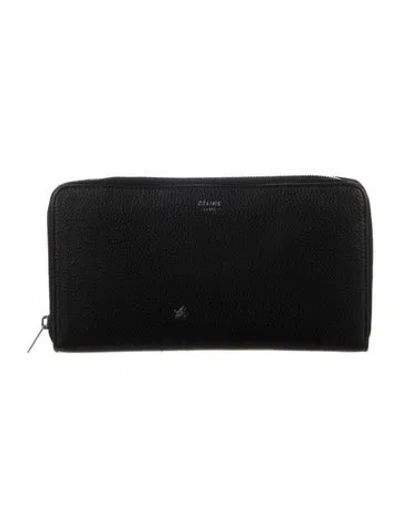 Pre-owned Celine Leather Continental Wallet In Black