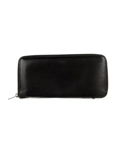 Pre-owned Celine Leather Continental Wallet In Black
