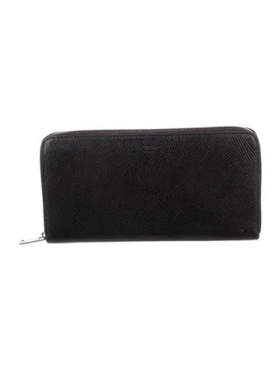 Pre-owned Celine Leather Continental Wallet In Black
