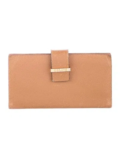 Pre-owned Celine Leather Continental Wallet In Brown