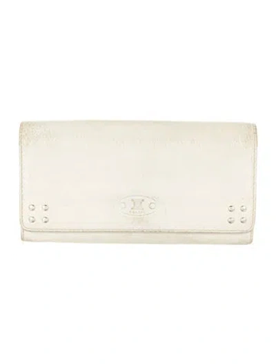 Pre-owned Celine Leather Continental Wallet In Neutral