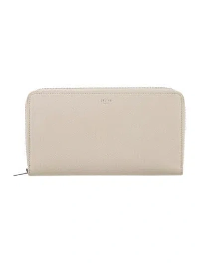 Pre-owned Celine Leather Continental Wallet In Neutrals