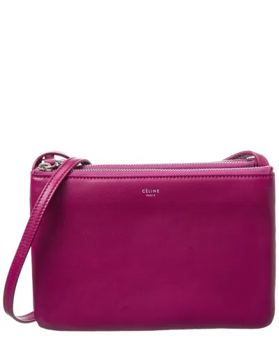 Celine Leather Crossbody In Purple