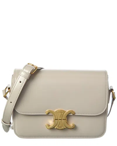 Celine Leather Crossbody Bag In Gray