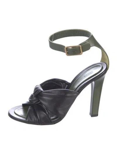 Pre-owned Celine Leather Cutout Accent Sandals In Multi