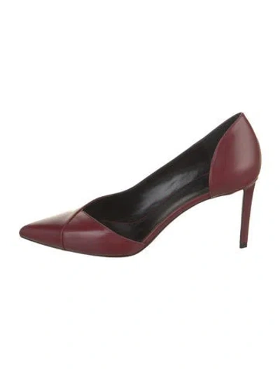 Pre-owned Celine Leather D'orsay Pumps In Burgundy