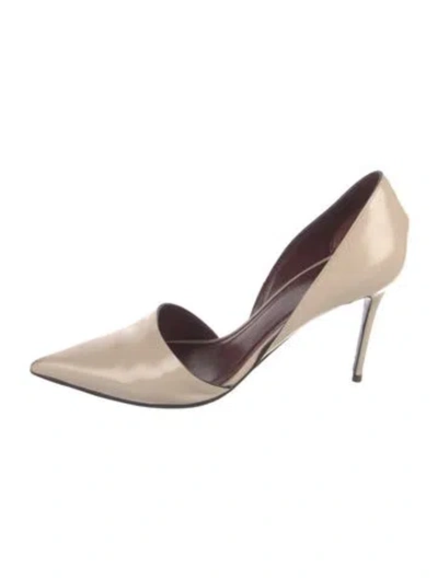Pre-owned Celine Leather D'orsay Pumps In Neutral