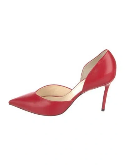 Pre-owned Celine Leather D'orsay Pumps In Red