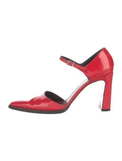Pre-owned Celine Leather D'orsay Pumps In Red