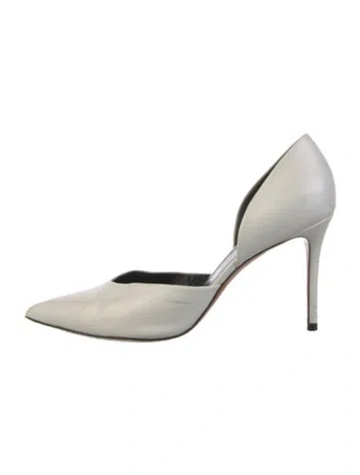 Pre-owned Celine Leather D'orsay Pumps In White