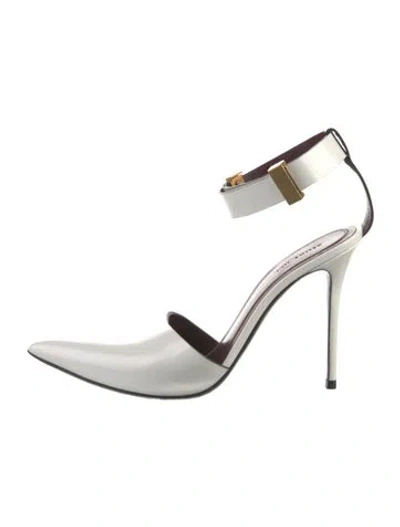 Pre-owned Celine Leather D'orsay Pumps In White