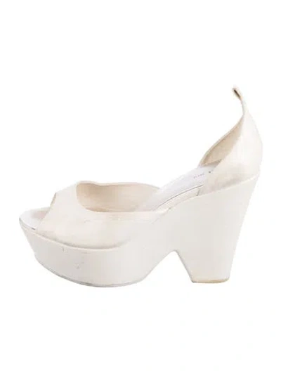 Pre-owned Celine Leather D'orsay Pumps In White
