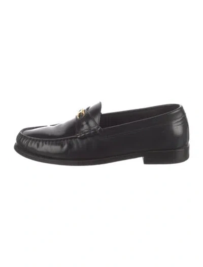 Pre-owned Celine Leather Dress Loafers In Black
