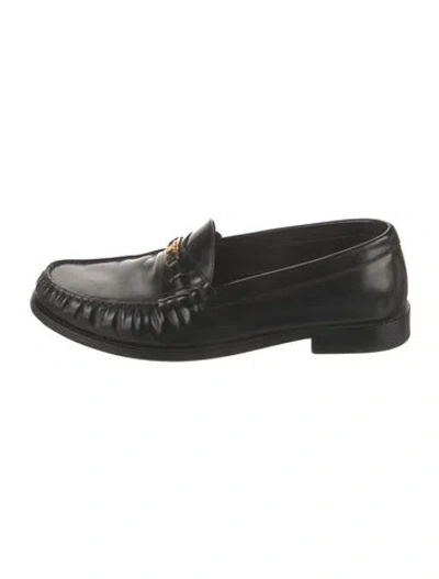 Pre-owned Celine Leather Dress Loafers In Black