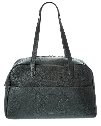 Celine Leather Duffel Bag In Black