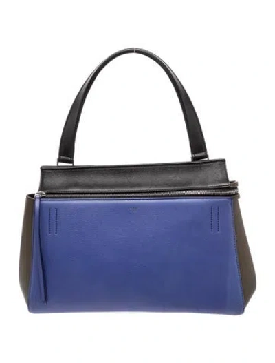 Pre-owned Celine Leather Edge Medium In Blue