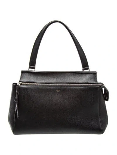 Pre-owned Celine Leather Edge Small In Black