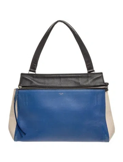 Pre-owned Celine Leather Edge Small In Blue