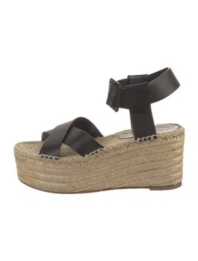 Pre-owned Celine Leather Espadrilles In Black