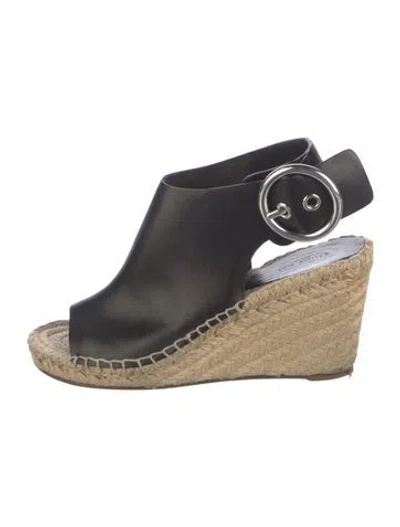 Pre-owned Celine Leather Espadrilles In Black