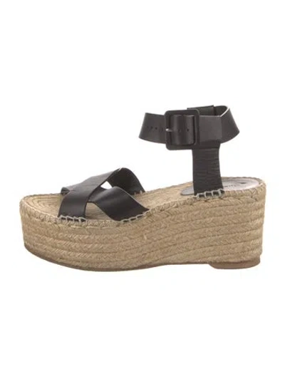 Pre-owned Celine Leather Espadrilles In Black