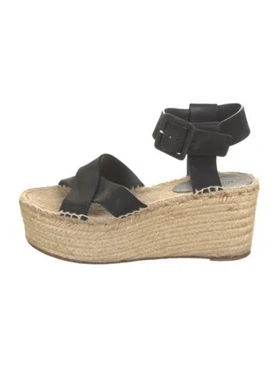 Pre-owned Celine Leather Espadrilles In Black